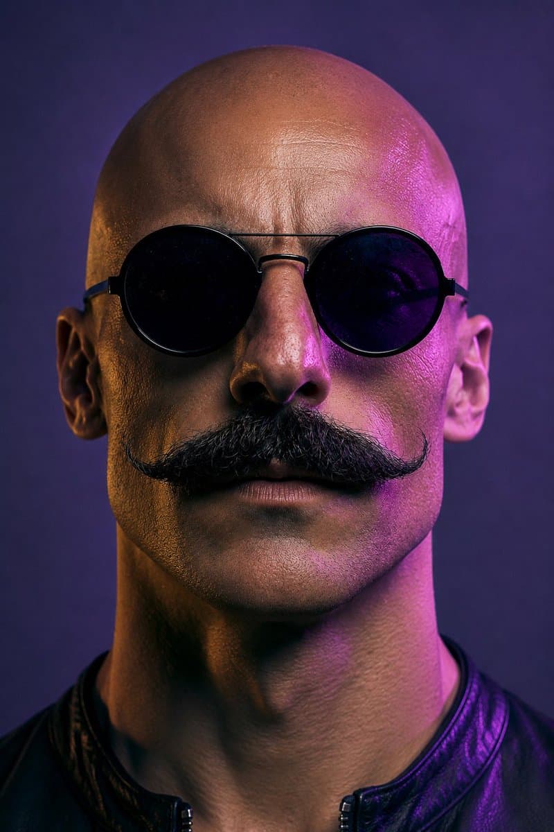 Neon Censored Portrait Avatar - AI image template preview