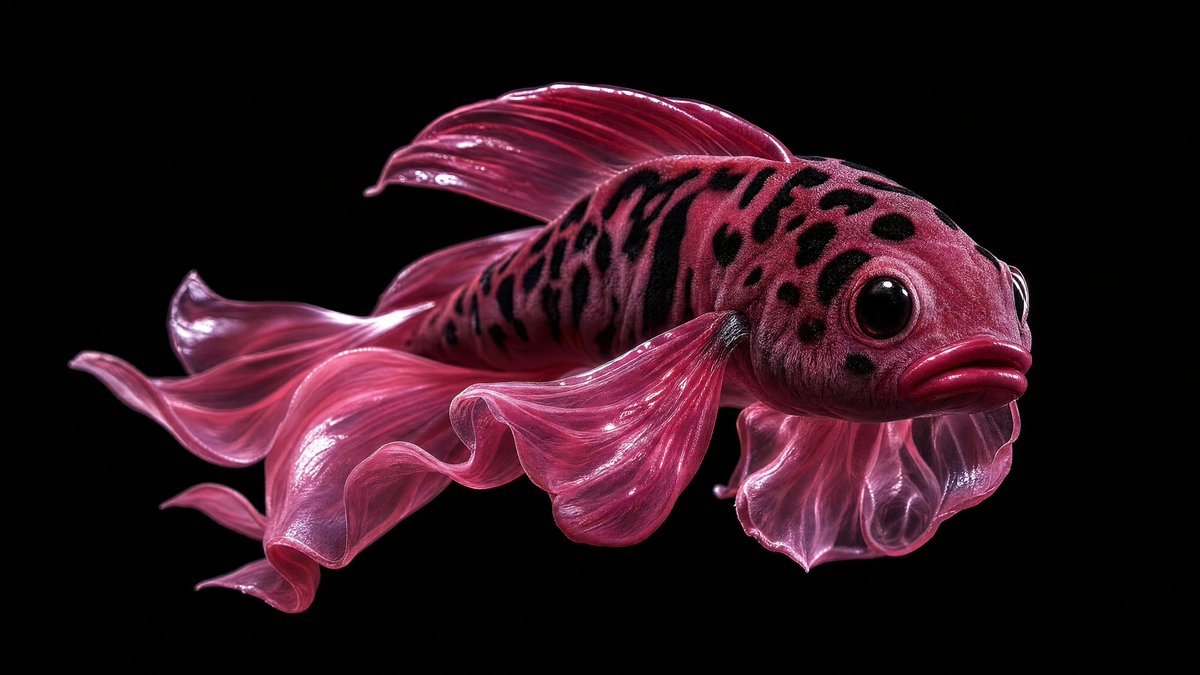 Glossy Pink Betta Fish Transformation - AI image template preview