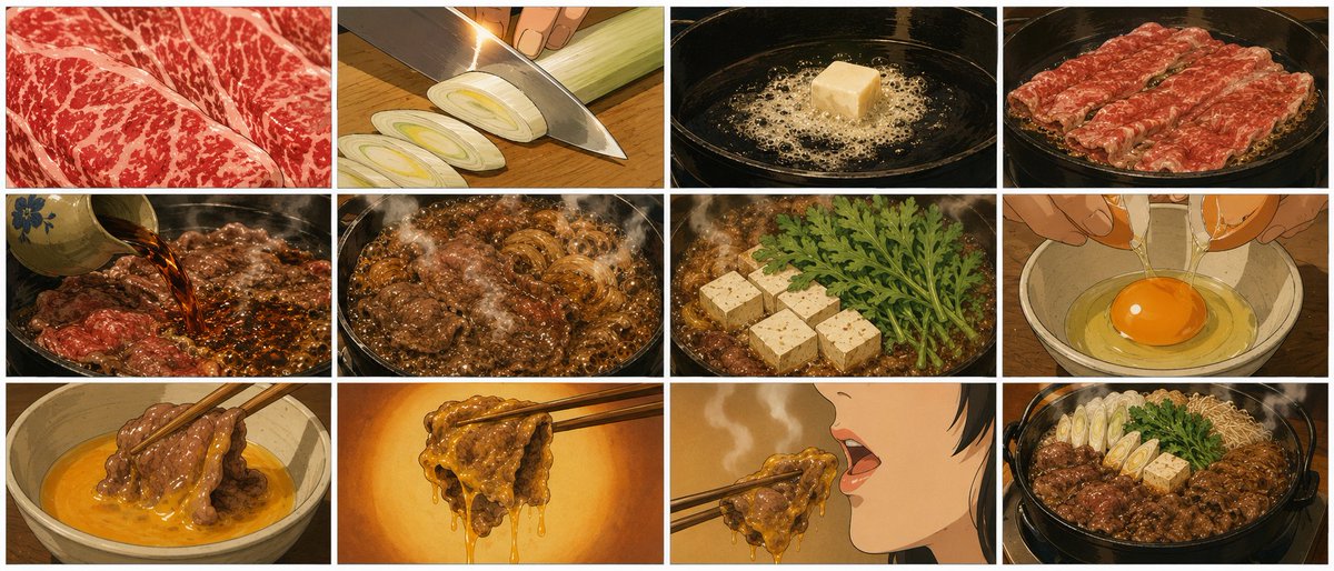 Showa Anime Sukiyaki Storyboard - AI image template preview