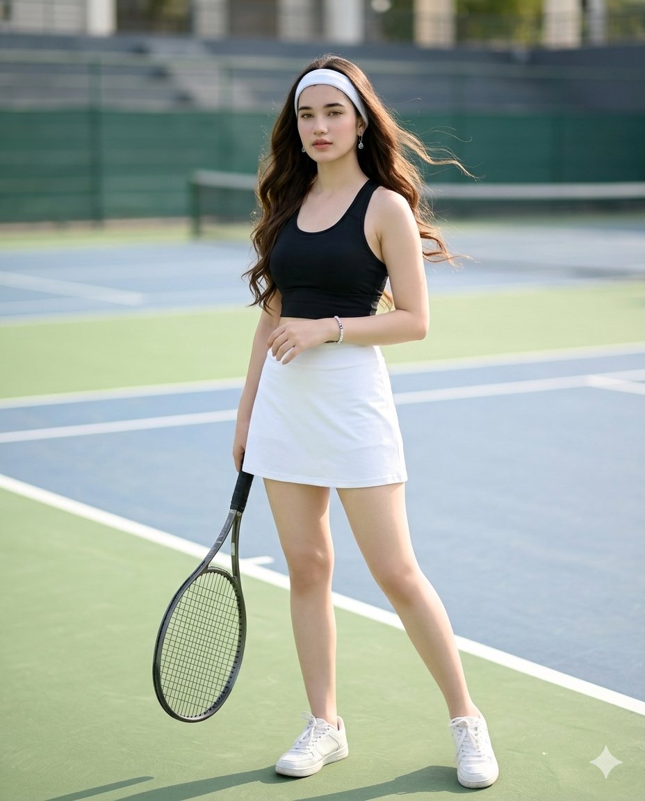 Realistic Tennis Player Portrait - AI image template preview