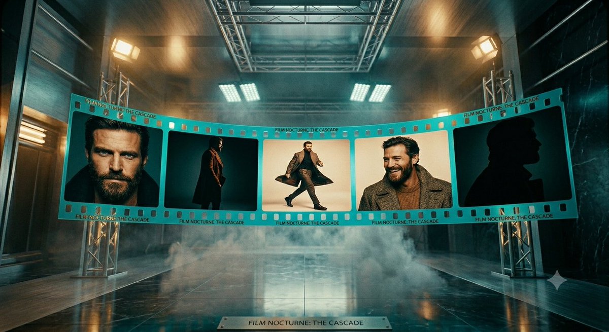 Cinematic Noir Film Strip Display - AI image template preview