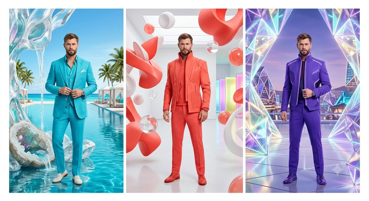 Surreal Menswear Triptych - AI image template preview