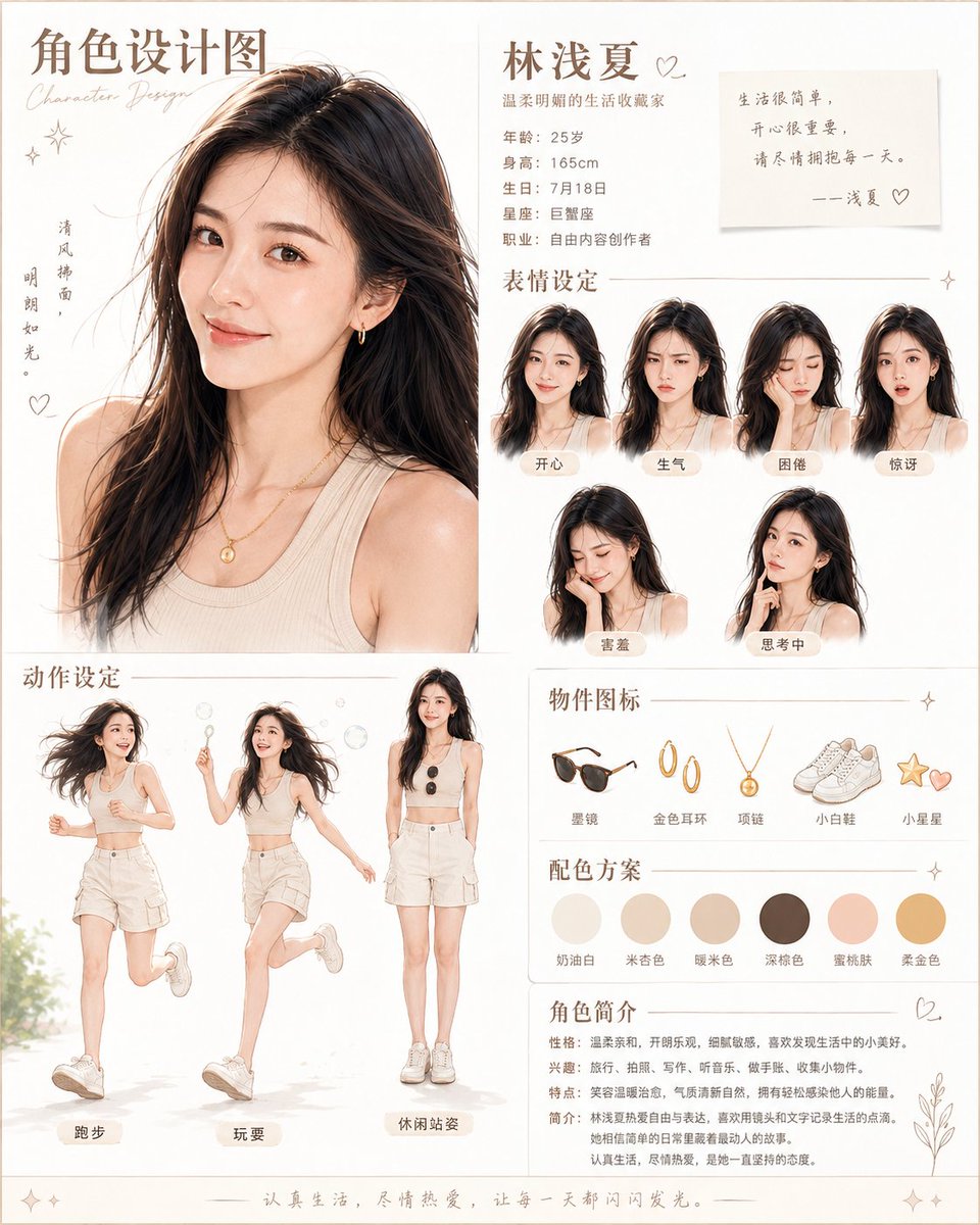 Warm Chinese Character Design Poster - AI image template preview