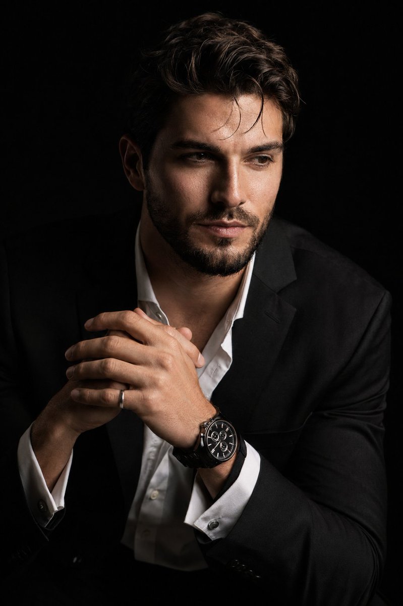 Hyper-Realistic Chiaroscuro Portrait - AI image template preview