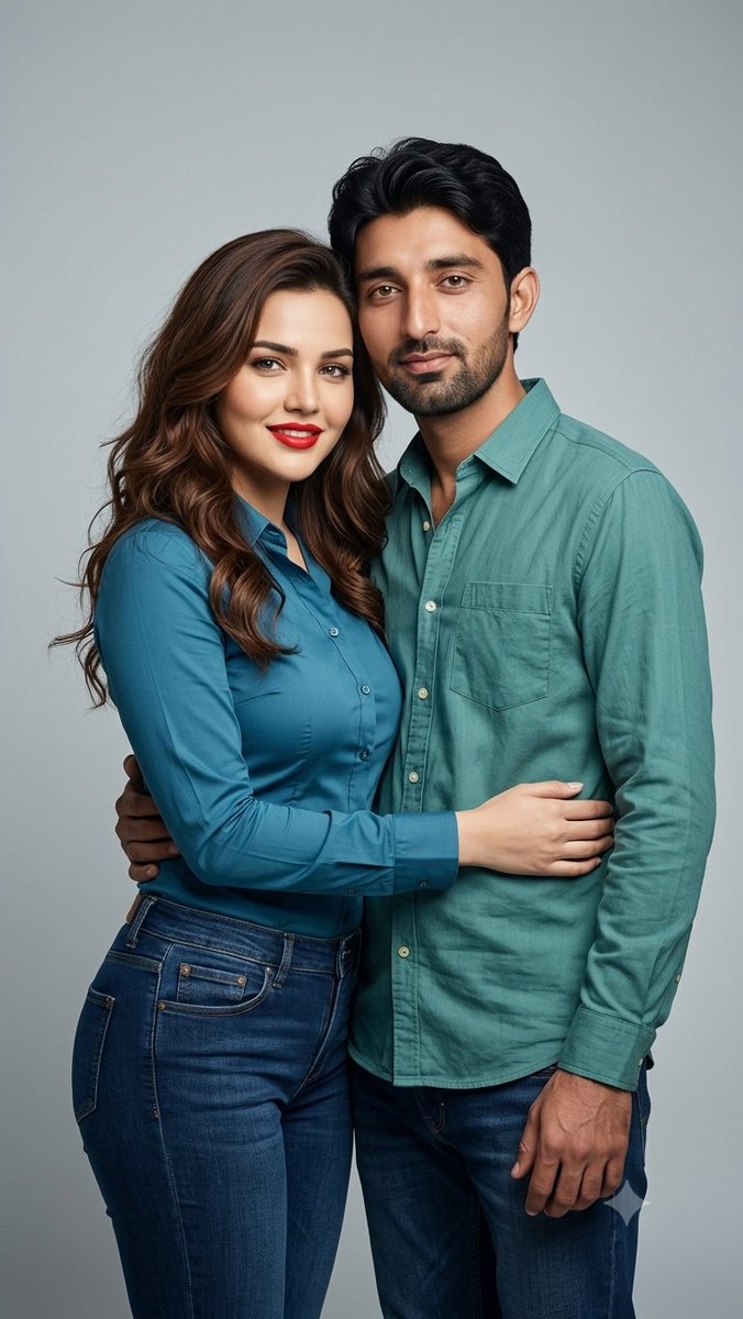Professional Studio Couple Photoshoot - AI image template preview