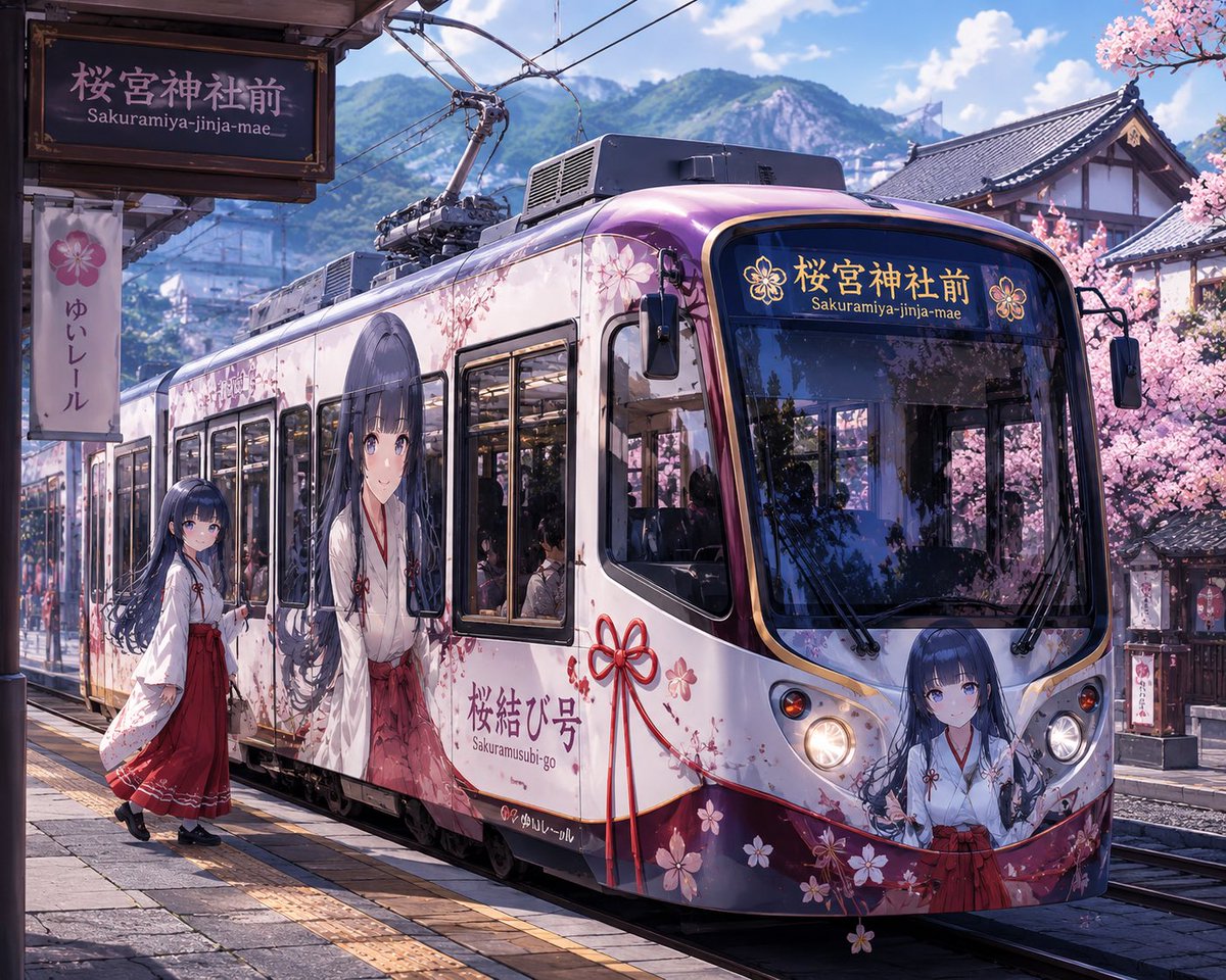 Custom Character-Wrapped Streetcar Illustration - AI image template preview