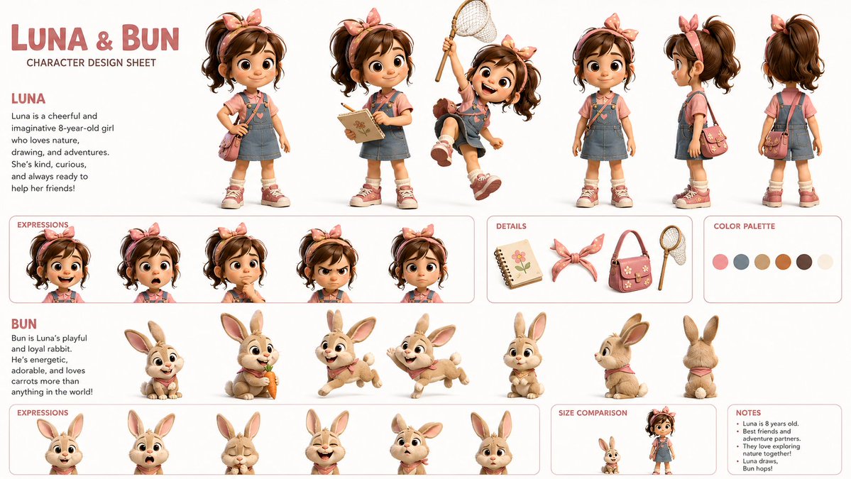 1️⃣Character sheet  prompt:

A highly detailed 3D  - AI image template preview