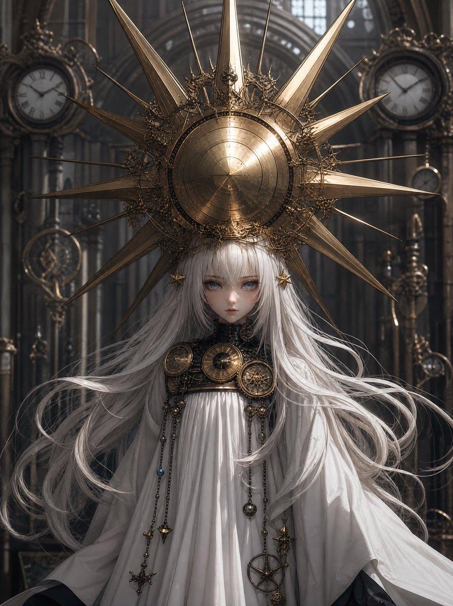 Steampunk Sun Crown Priestess - AI image template preview