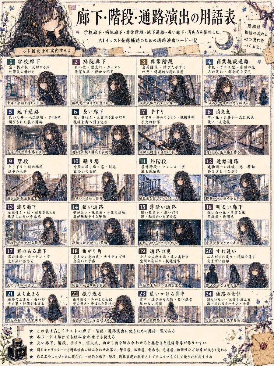 Japanese Corridor Vocabulary Poster - AI image template preview