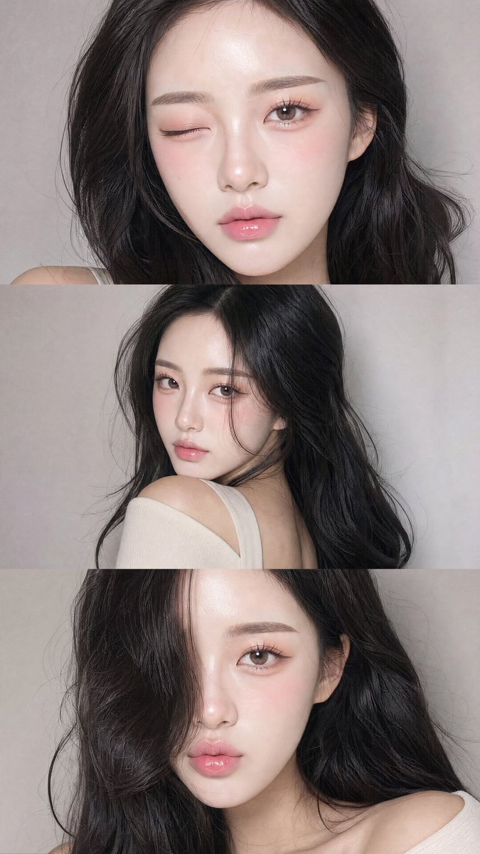 Face-Consistent Beauty Portrait Collage - AI image template preview