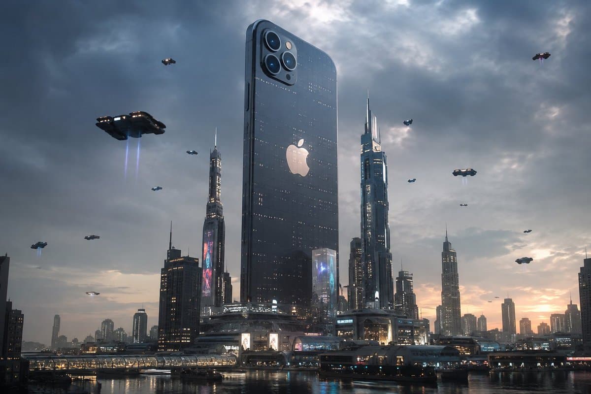 Futuristic Tech Skyscraper City - AI image template preview