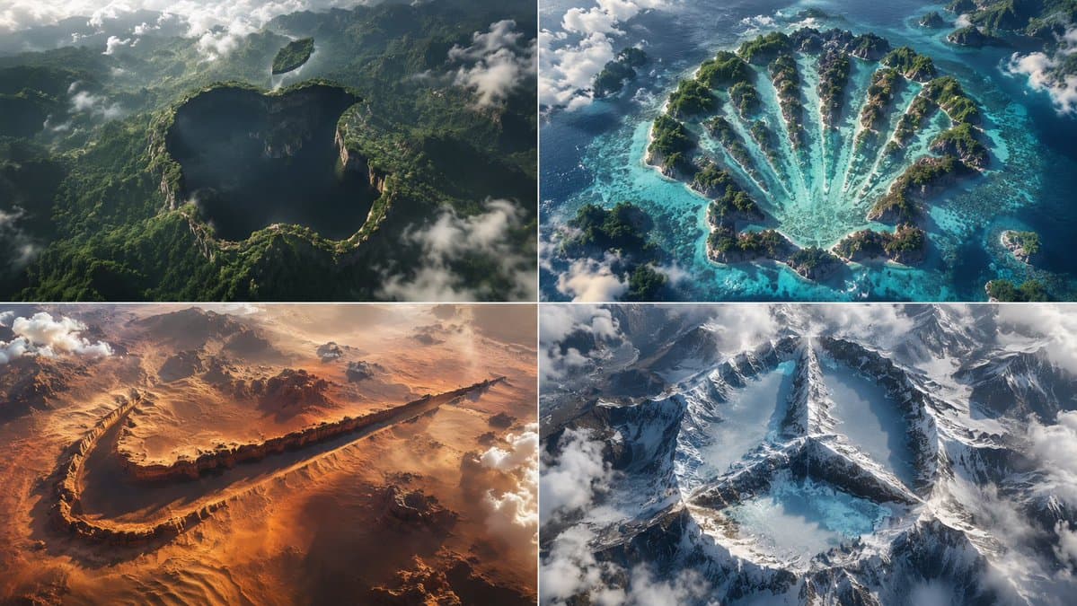 Python-Scripted Hidden Logo Landscape - AI image template preview