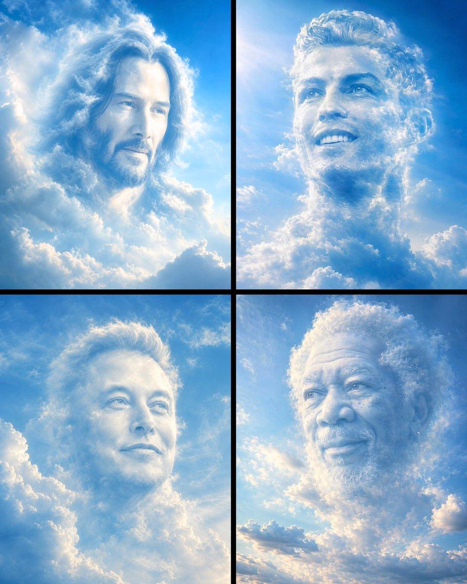 Ethereal Cloud Portrait Reimaging - AI image template preview