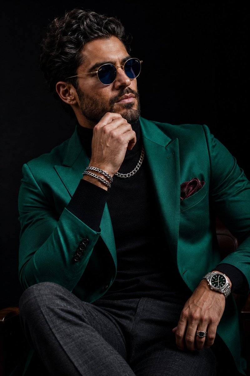 Luxury Menswear Editorial Portrait - AI image template preview