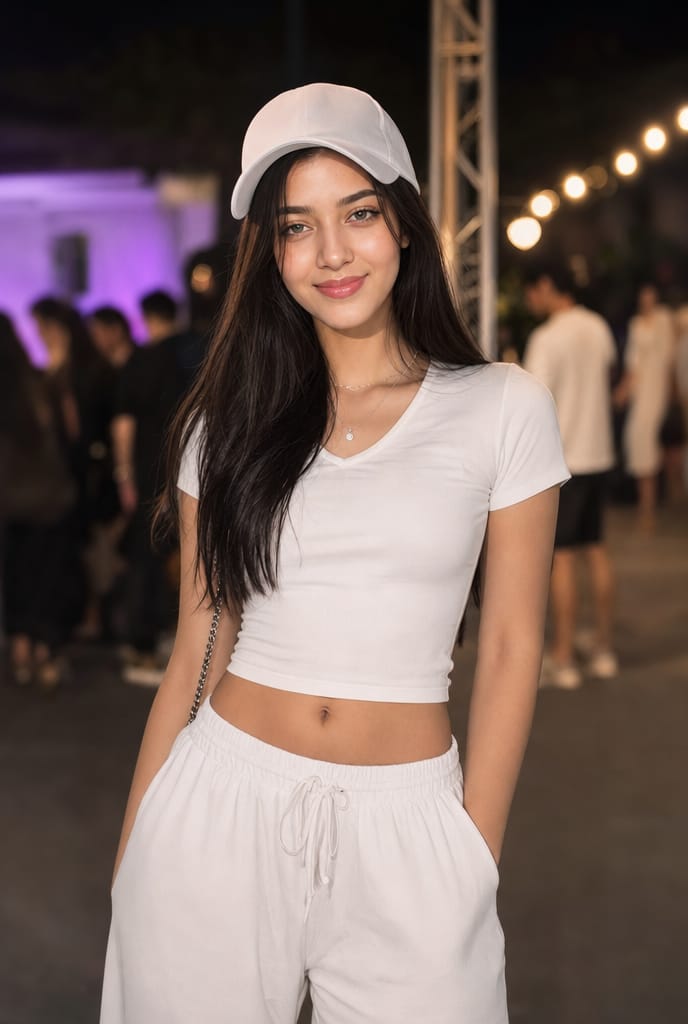 Asian Woman Candid Street Portrait - AI image template preview