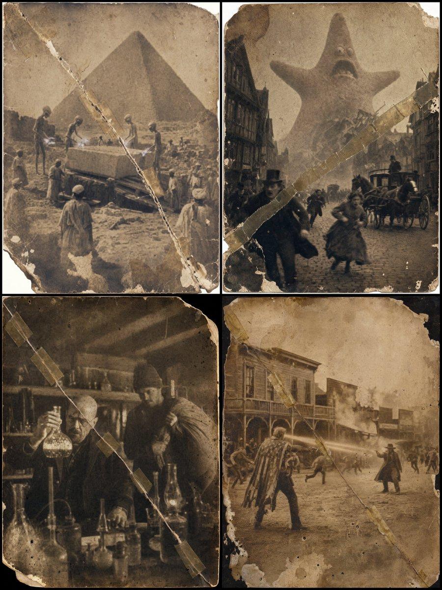 Vintage 1870 Damaged Photograph - AI image template preview