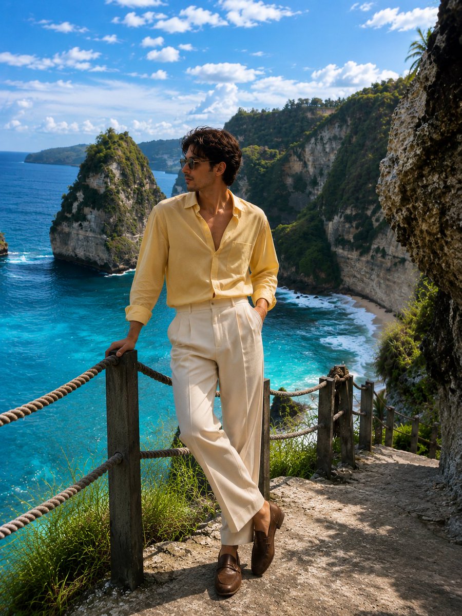 Luxury Travel Fashion Editorial - AI image template preview