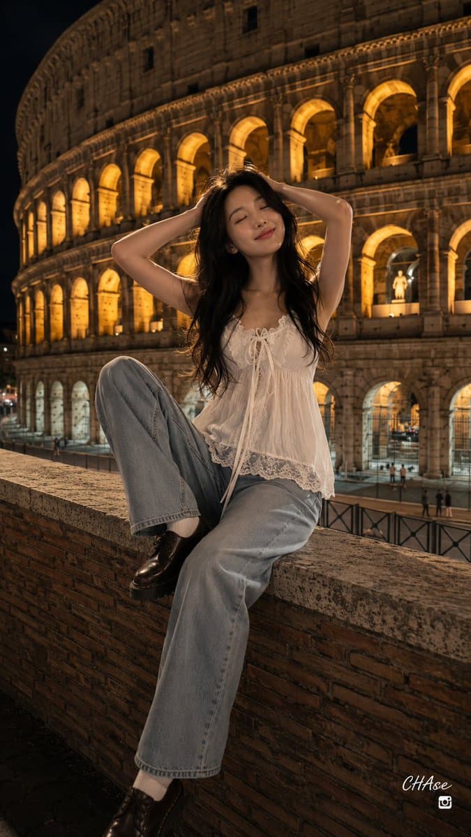 Colosseum Night Portrait Shoot - AI image template preview
