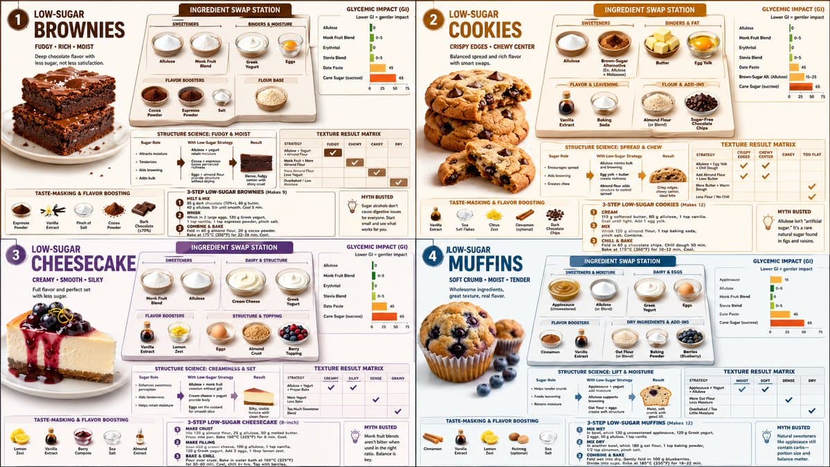 Low Sugar Dessert Science Infographic - AI image template preview