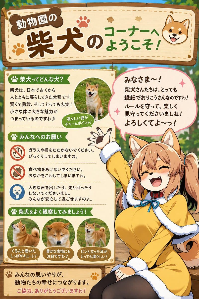 Shiba Inu Zoo Corner Poster - AI image template preview