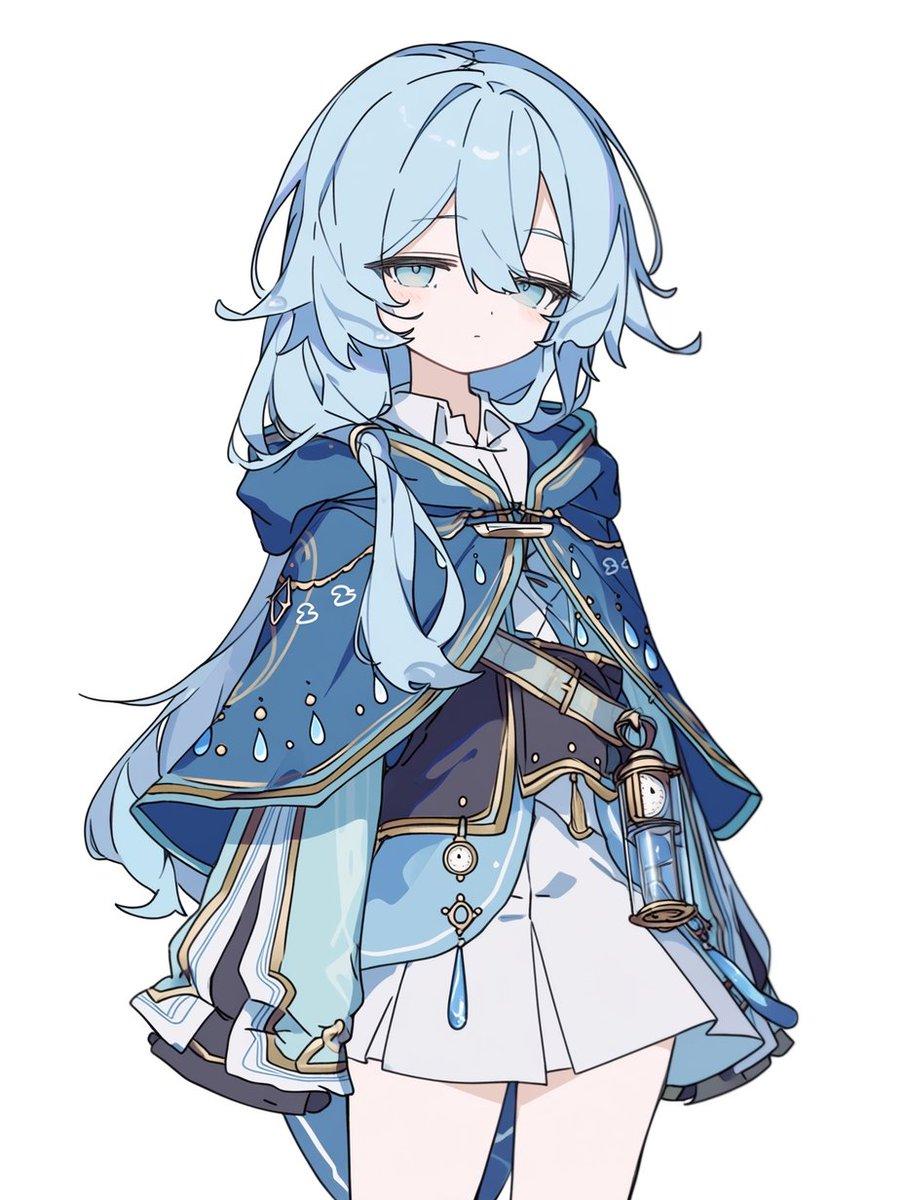 Blue Rain Mage Character Design - AI image template preview