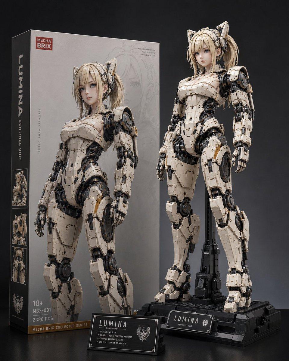 Lumina Mecha Figure Product Shot - AI image template preview