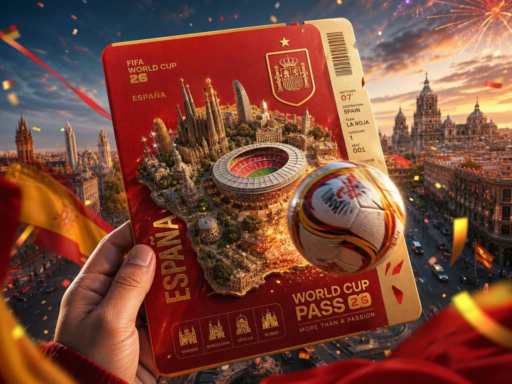 Spain World Cup Travel Pass Poster - AI image template preview