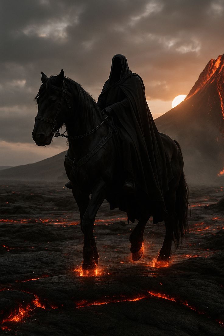 Faceless Rider Volcanic Keyframe - AI image template preview