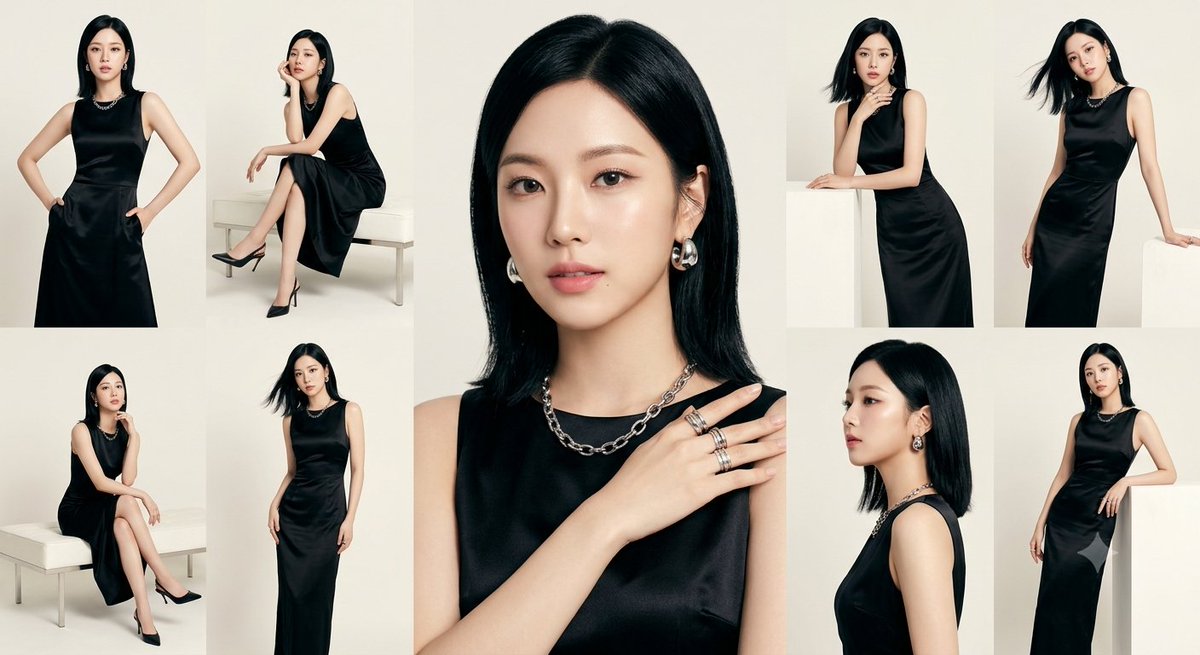 Anonymous Black Dress Fashion Collage - AI image template preview