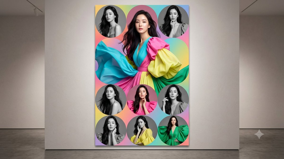 Anonymized Fashion Collage Poster - AI image template preview