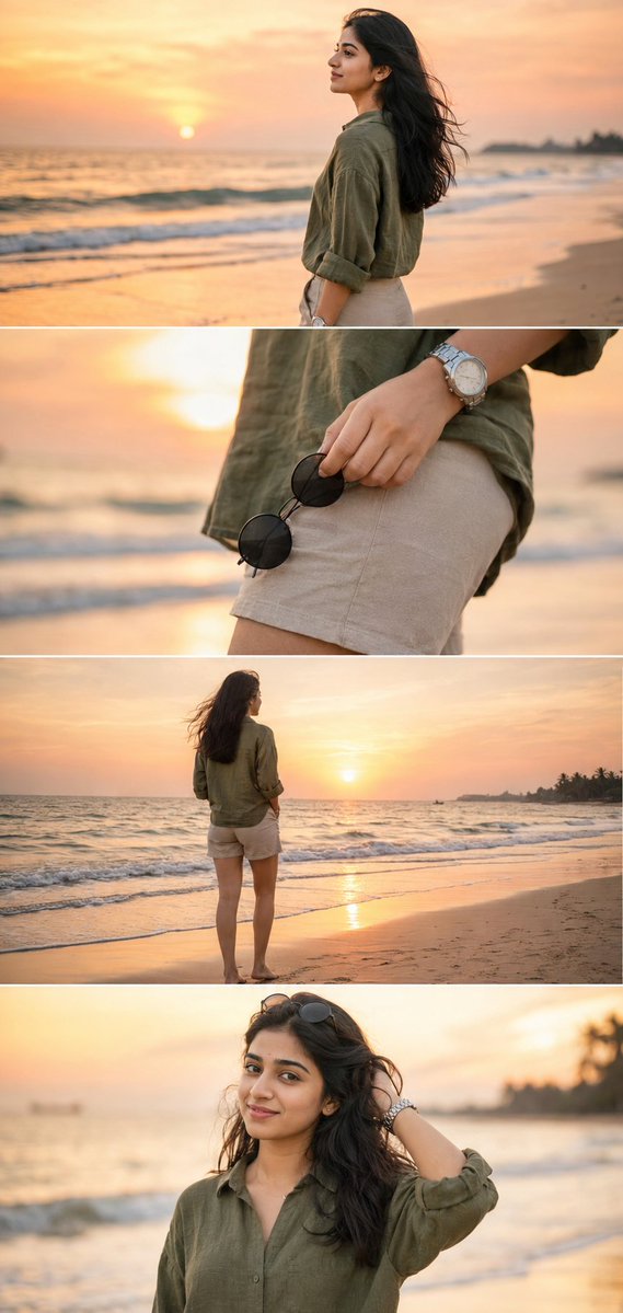 Premium Instagram Beach Photoshoot Collage - AI image template preview