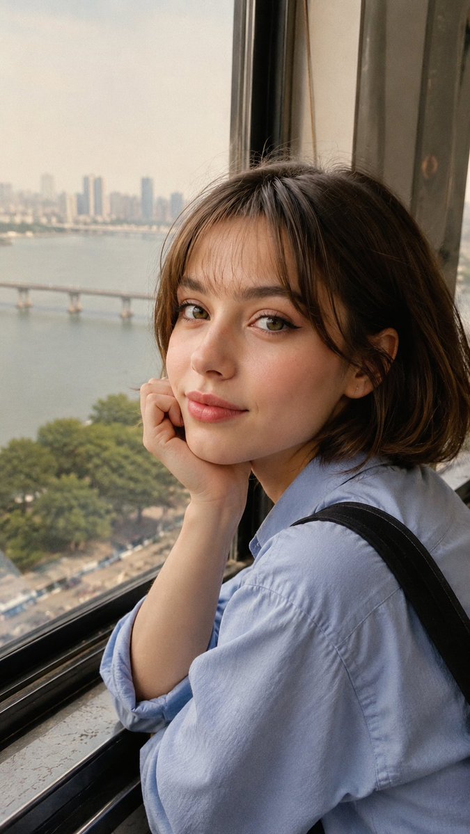 Candid Travel Portrait in Seoul - AI image template preview