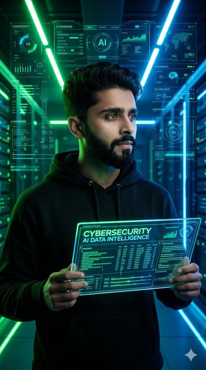 Cyberpunk AI Entrepreneur Portrait - AI image template preview