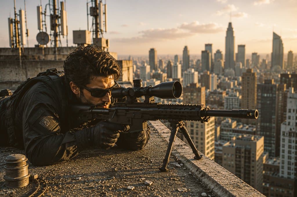 Tactical Sniper Urban Photography - AI image template preview