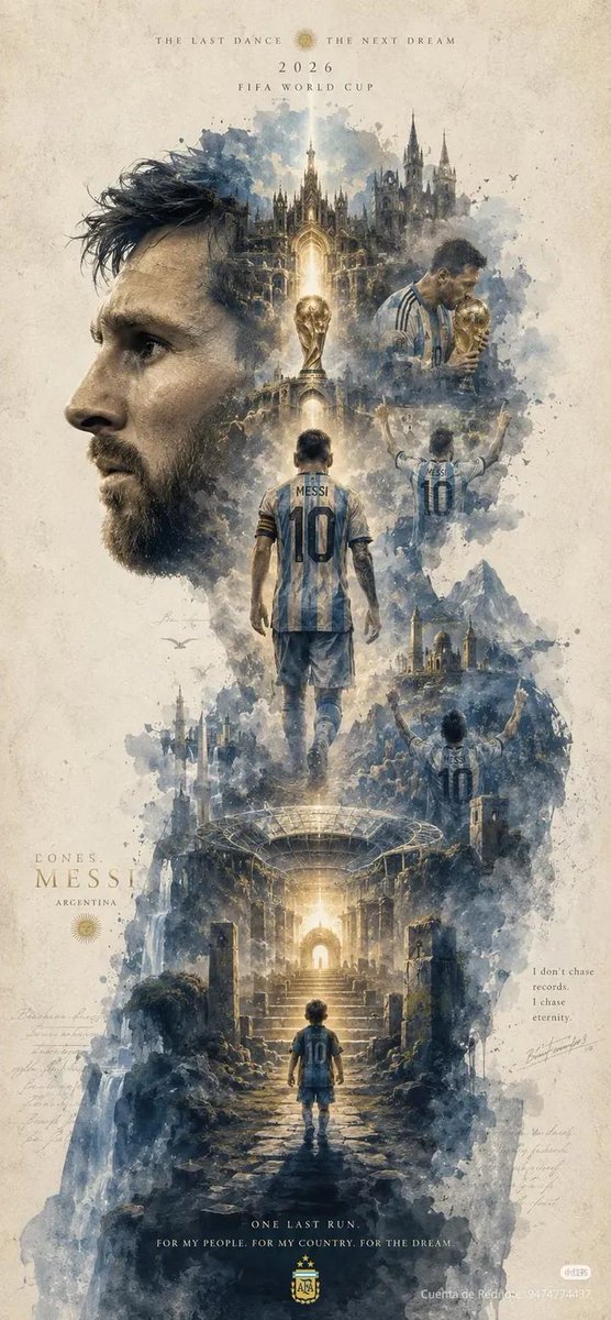 Lionel Messi Cinematic Watercolor Poster - AI image template preview