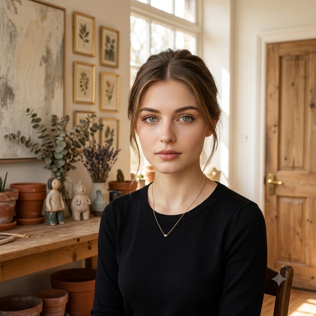 Elegant Serenity Lifestyle Portrait - AI image template preview