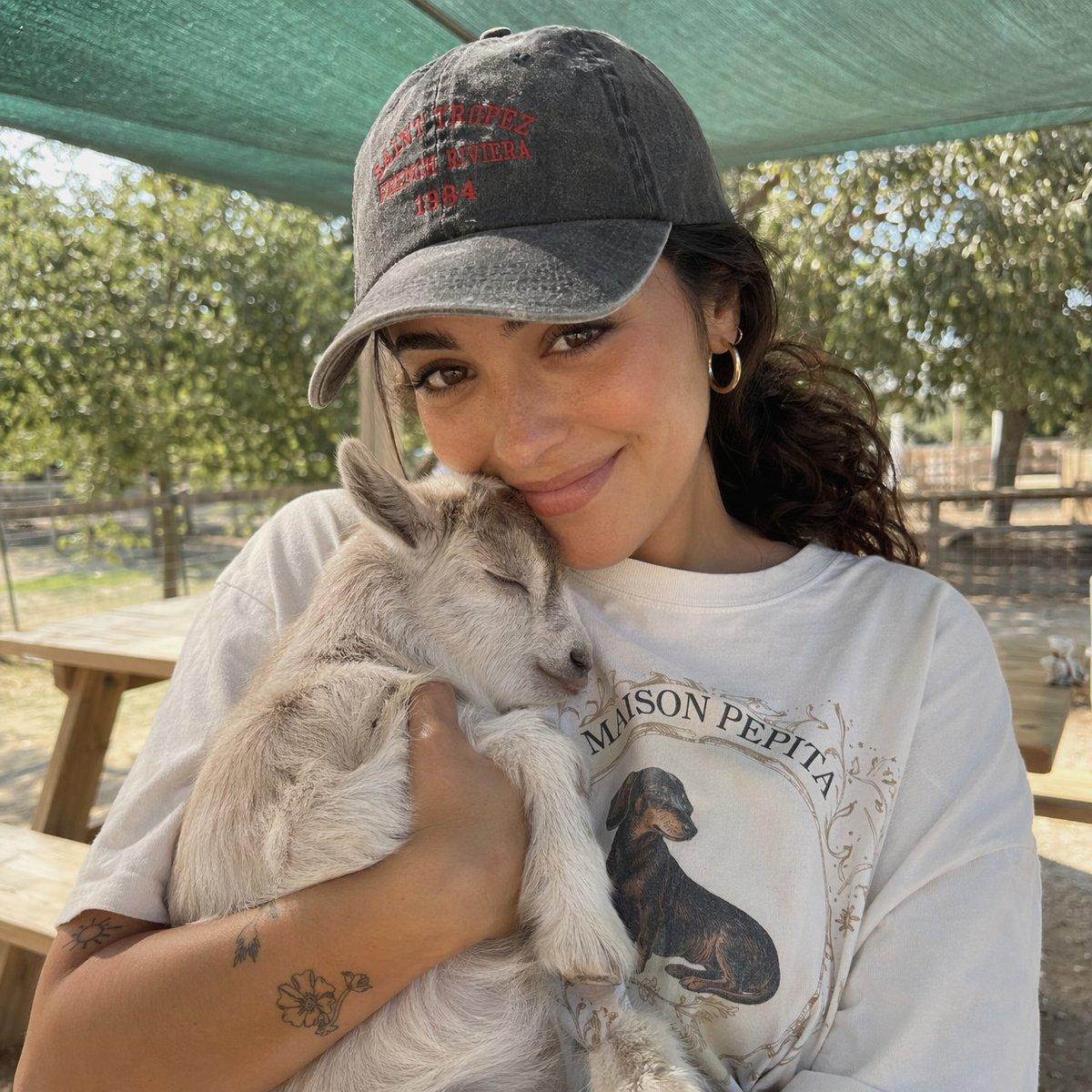 Girl with Baby Goat Candid Portrait - AI image template preview