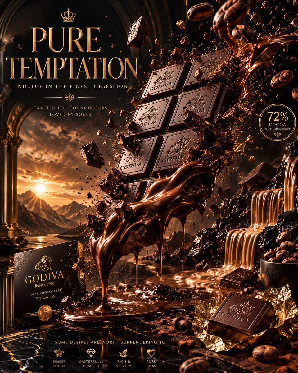 Luxury Chocolate Advertising Masterpiece - AI image template preview