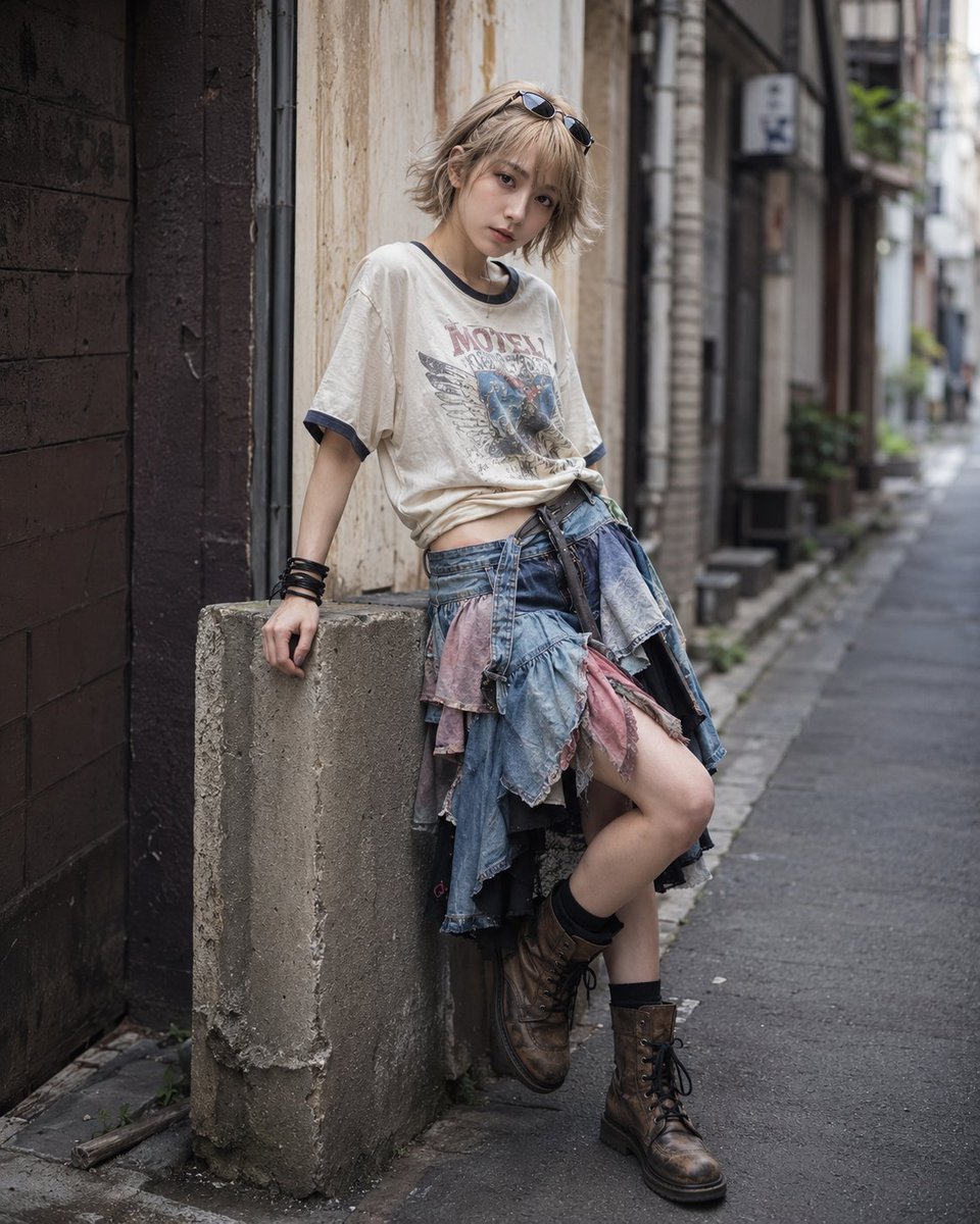 Urban Street Fashion Japanese Portrait - AI image template preview