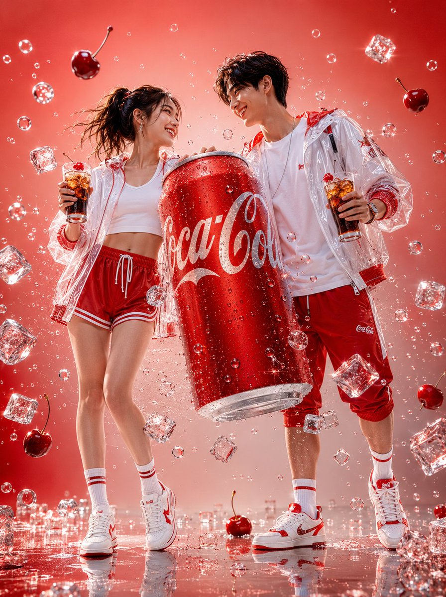 Japanese Couple Beverage Commercial Shot - AI image template preview