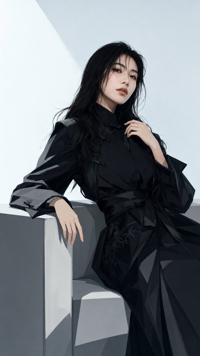 Black New Chinese Fashion Cover - AI image template preview