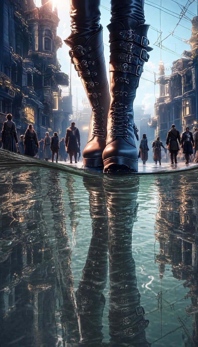 Giant Gothic Boots in Flooded City preview