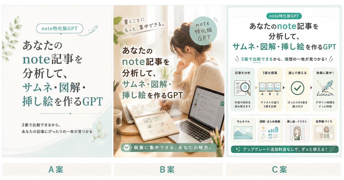 Three Japanese Note GPT Cover Proposals - AI image template preview