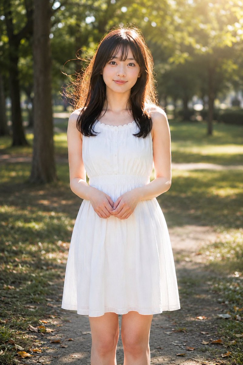Golden Hour Backlit Park Portrait - AI image template preview