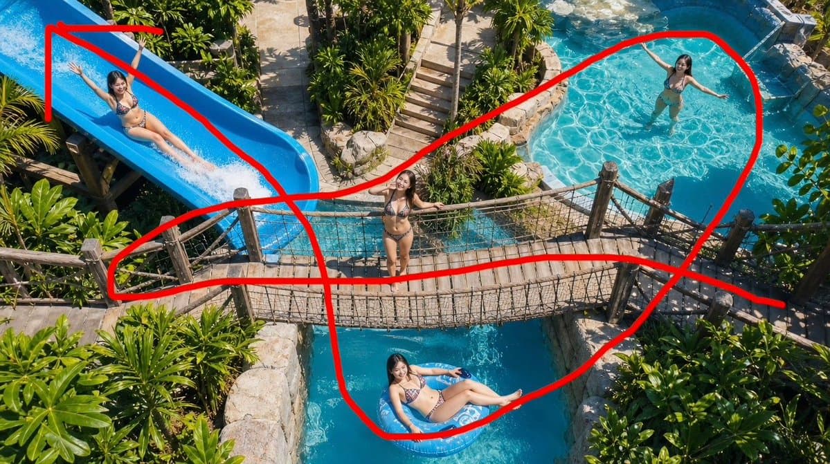 FPV Drone Water Park Route - AI image template preview