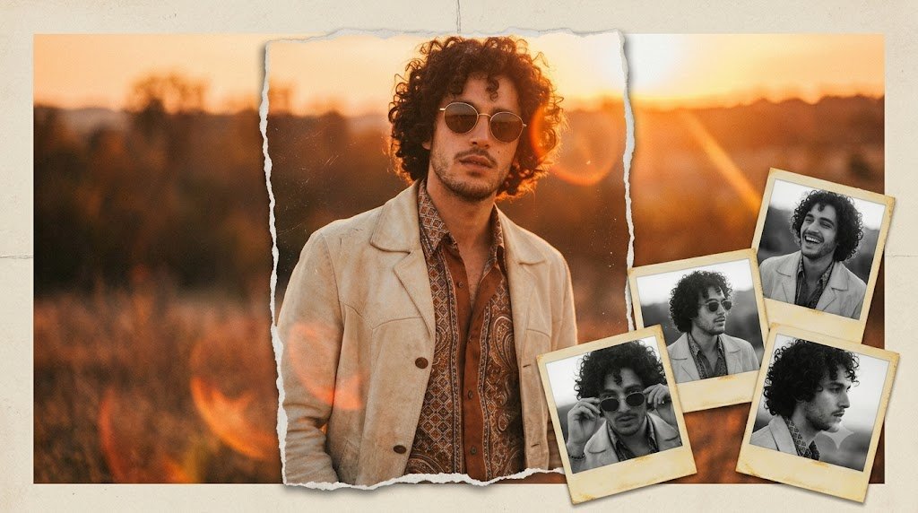 Vintage Anonymous Portrait Collage - AI image template preview