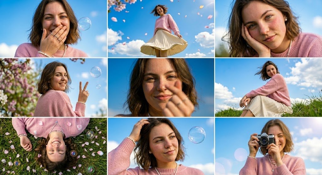 Spring Fashion Photo Collage - AI image template preview