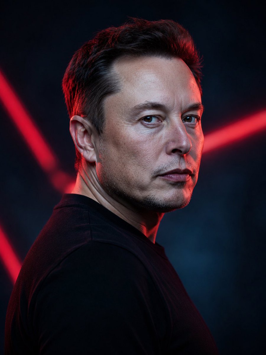 Cinematic Neon Studio Portrait - AI image template preview