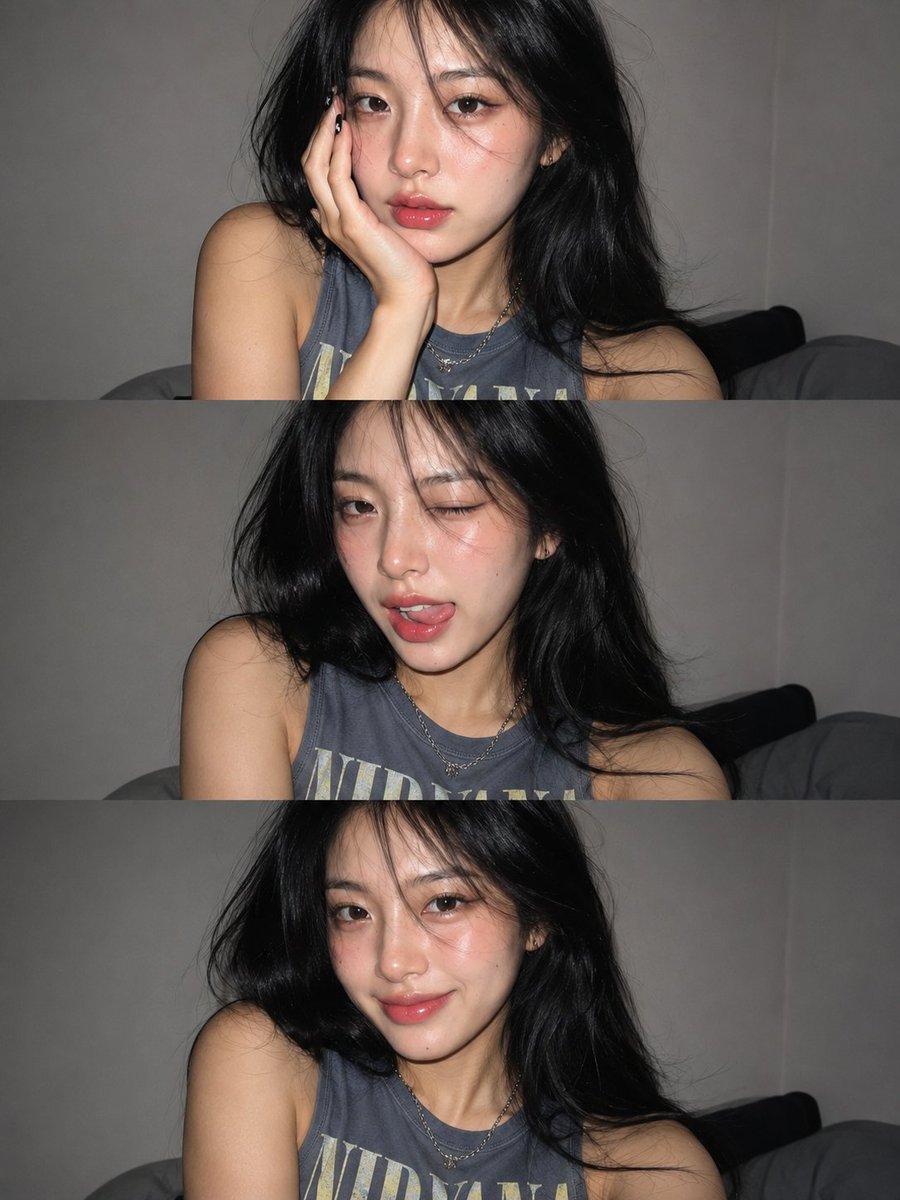 Gen Z Flash Selfie Collage - AI image template preview