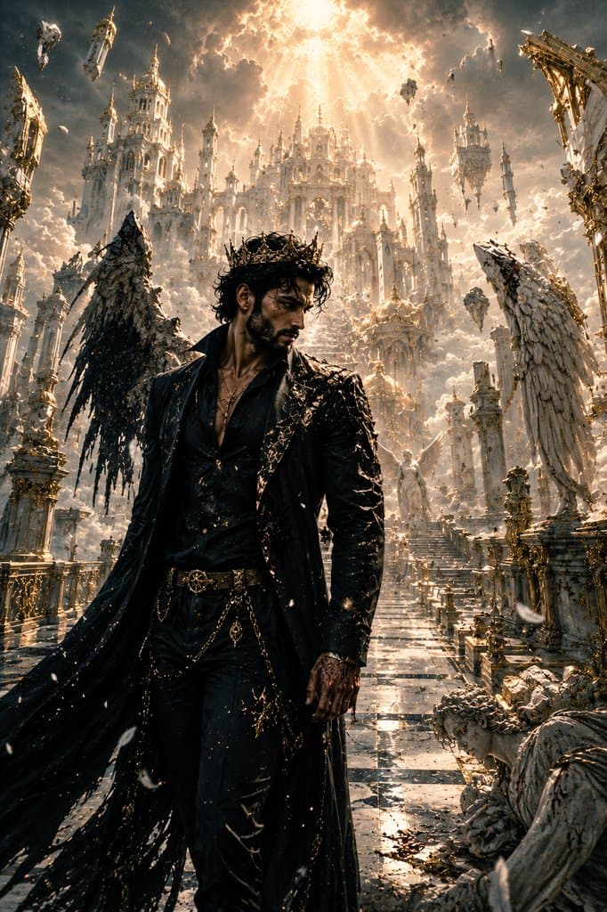 The Last Man in Heaven Fantasy Artwork - AI image template preview